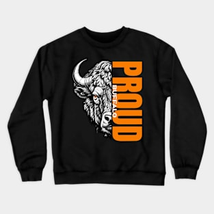 Majestic Proud Buffalo - Unique Wildlife Inspired Print Crewneck Sweatshirt